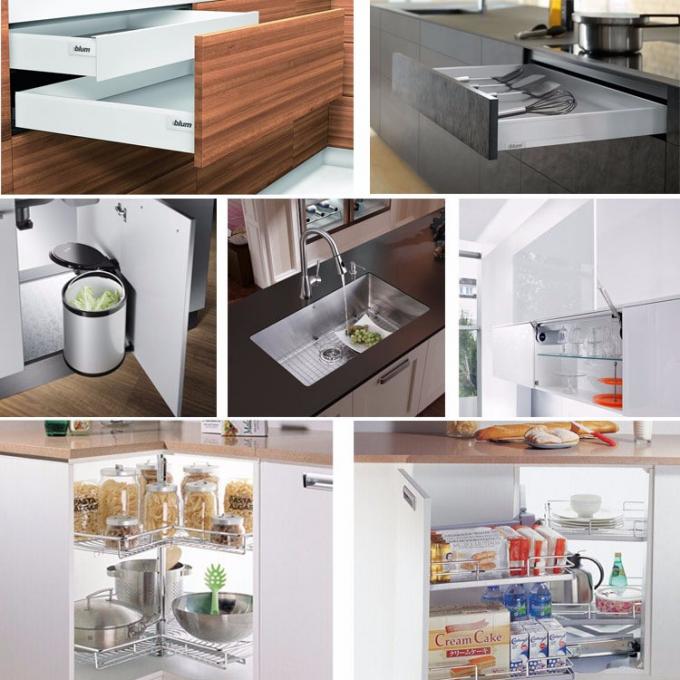Luxus kundengebundene Spanplatten-Küchenschrank-Lack Calacatta-Quarz Countertops