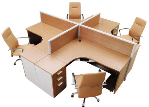 Hohe Biegefestigkeits-Spanplatten-Büro-Möbel mit vier Edelstahl-Beinen