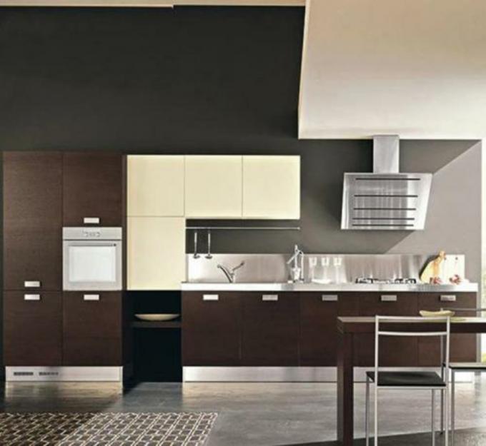 Fach-komprimierte hölzerne Küchenschränke, Küchen-Garderoben-Kabinett mit Metallschieber
