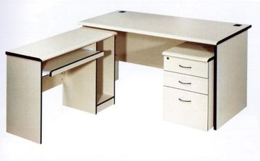 China Feuchtigkeitsfestes weißes Spanplatten-Büro-Möbel-Stehpult L Form-Entwurf usine